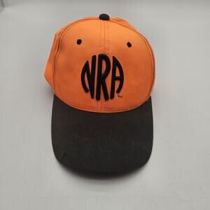 NRA Hat Cap Strap Back Orange Black Blaze Orange Embroidered Patch Hunting Mens